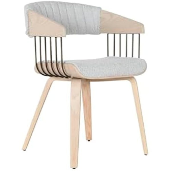 Spisestuestol - HOME ESPRIT - Grå - Polyester - Træ - 1 pers. - Moderne design Flerfärgad