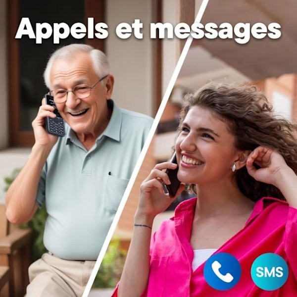 Denver Puhelin Seniori Kannettava 4G - Lukitsematon - Isoilla Napeilla - GSM - Bluetooth - Kaksois-SIM - FAS1860L