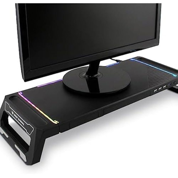 Riser Stand for Laptop/Monitor - DEEPGAMING - SN06 - Sort - RGB - Blandet Sort