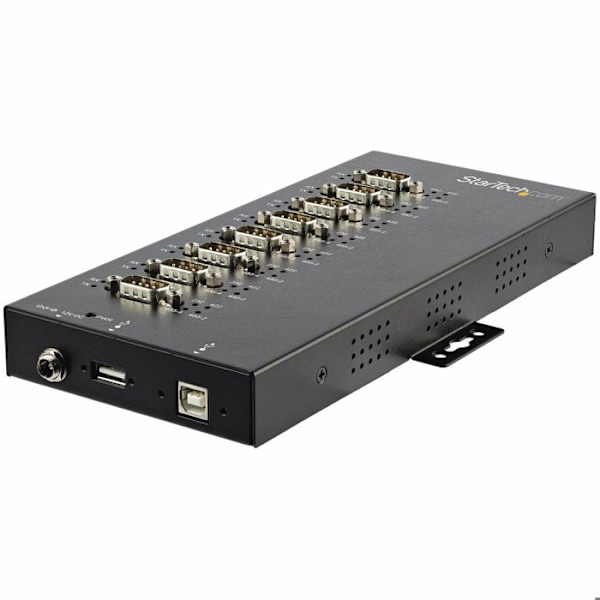 STARTECH 8-porttinen teollinen USB-sarja-RS232/RS422/RS485-keskitin sähköstaattisella suojauksella (ESD) 15kV - USB - PC
