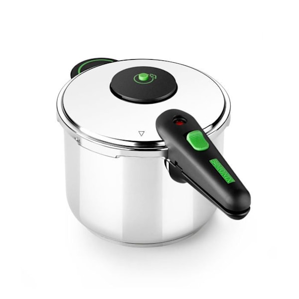 Monix Presto - Snabb tryckkokare 4 liter, 18/10 rostfritt stål, kompatibel med alla värmekällor Induktion ingår