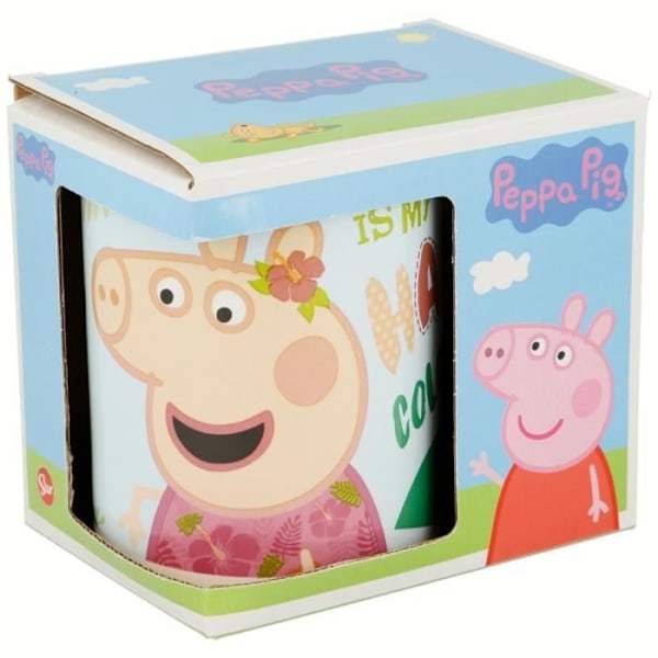 Muki - Peppa Pig - Rosa y Verde - Keraaminen - 8x9,5 cm - 325 ml Rosa och grönt