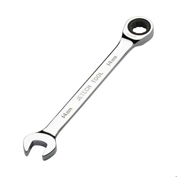 Kombinerad spärrnyckel - Jetech - 14mm - Cr-V stål - Polerad kromfinish - 12 punkter