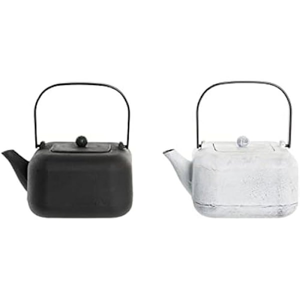 Tekande - DKD Home Decor - Standard - 1,2 L - Rustfrit stål - Hvid og sort Vit/svart