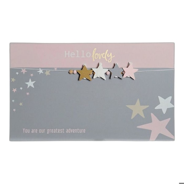 Ram a bild - DKD Home Decor - Hej Snygg - MDF Trä - 40 x 1 x 24 cm - Dekorativa stjärnor grå/rosa