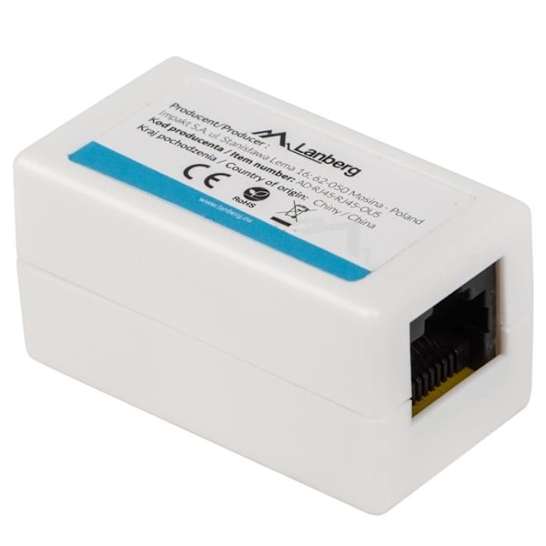 UTP-verkkojohto 6. kategoria - Lanberg - AD-RJ45-RJ45-OU6 - Valkoinen - RJ-45 - Liitäntäjohto