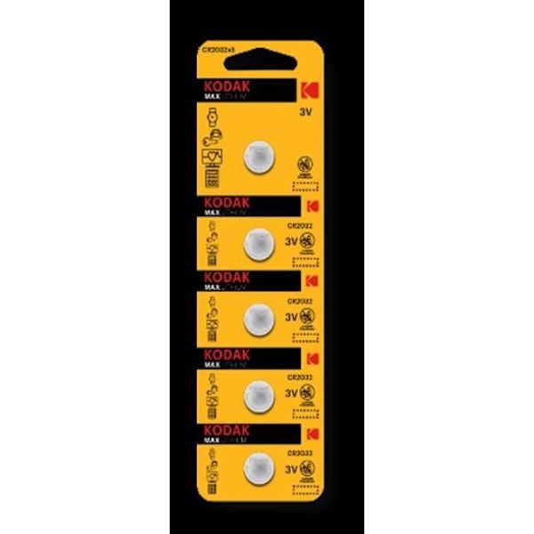 KODAK pakke med 5 CR 2032 lithium elektroniske batterier Grå
