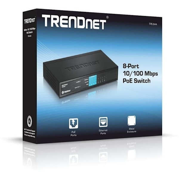TRENDnet TPE-S44 - 8-portars Ethernet 4+4 PoE Switch