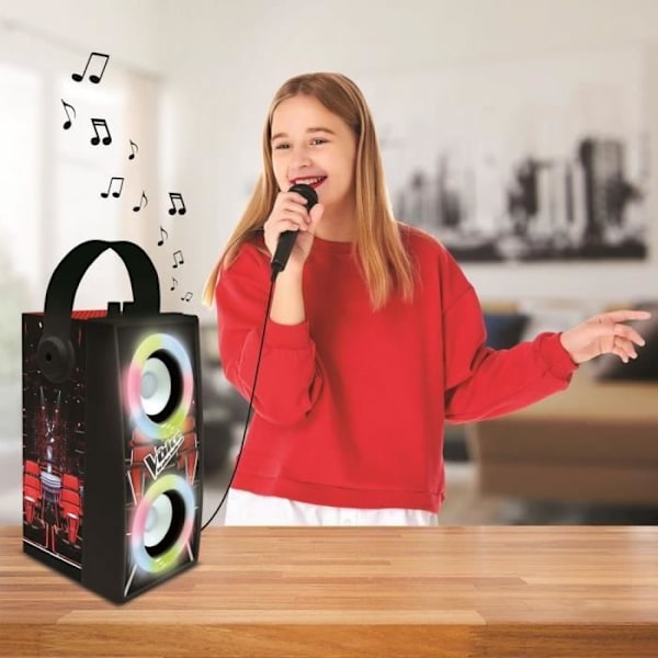 Trendy Bluetooth® bærbar højtaler med mikrofon og lys effekter The Voice Svart