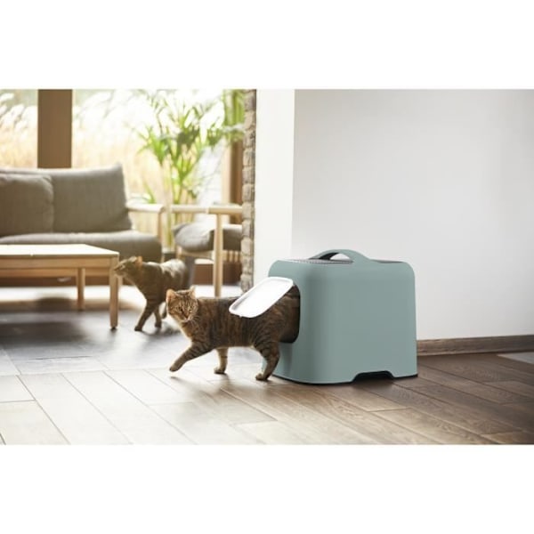 ROTHO - Kissan wc talo 51 x 39 x 40 cm - hiekkalaatikko - Vert de Gui mistel grön
