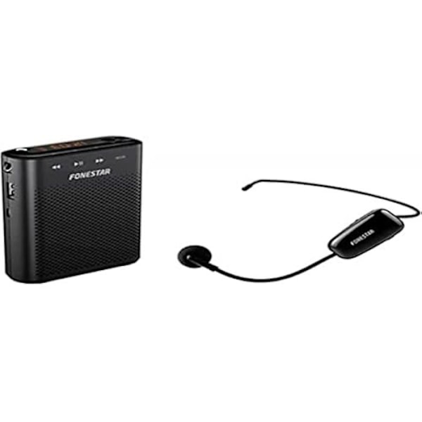 Bærbar forstærkerhøjttaler med trådløs mikrofon (høj effekt 30 W Max) USB/Microsd/MP3 High Voice-W30. Især Sort