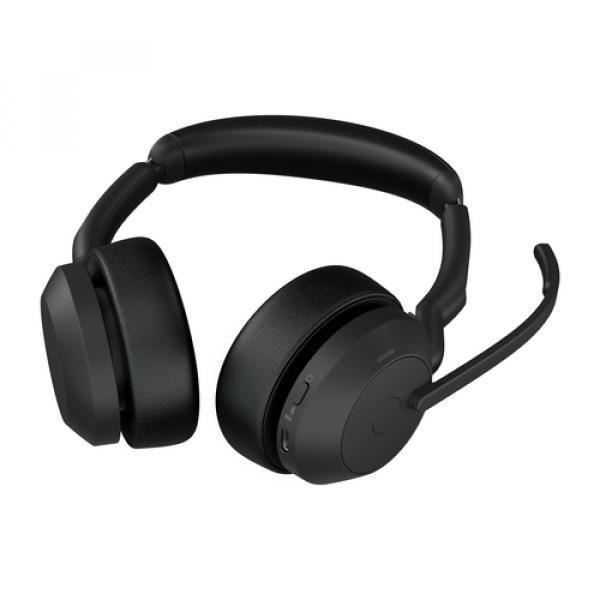 Jabra Evolve2 55 UC Stereo - Kuulokkeet - korvalla - Bluetooth - langaton - aktiivinen melunvaimennus - USB-A - musta -