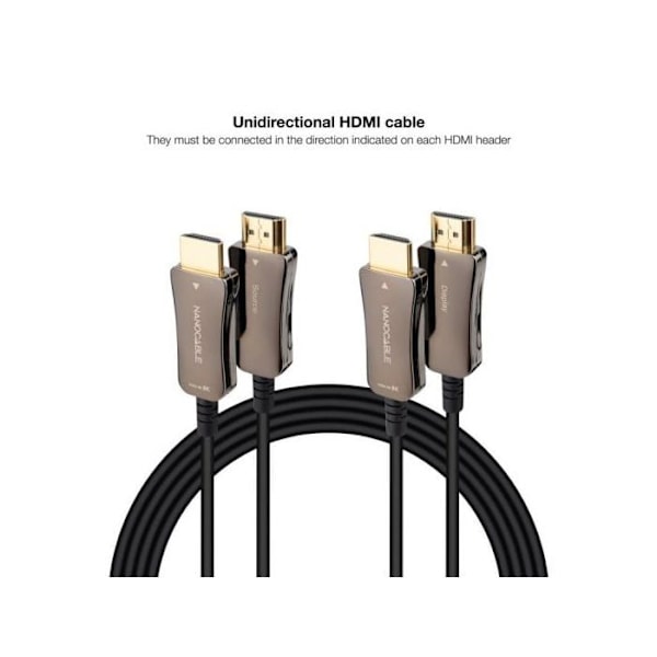Nanocable Kaapeli HDMI 2.1 AOC 8K Uros/Uros 50m Musta