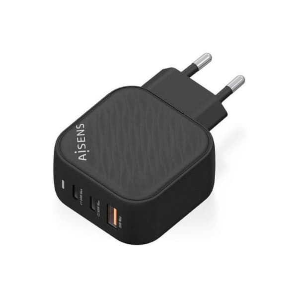 GaN-laddare - AISENS - ASCH-65W3P027-BK - 65W - 2xUSB-C PD3.0 - 1xUSB-A QC3.0