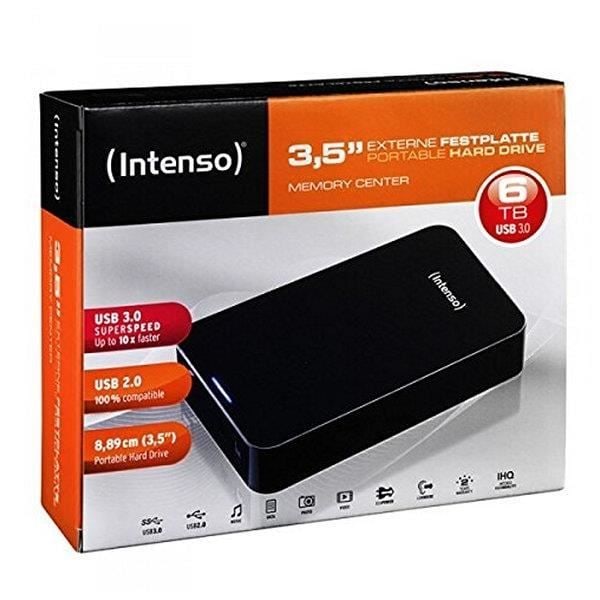 Ekstern harddisk INTENSO 6031514 3.5'' USB 3.0 6 TB Sort