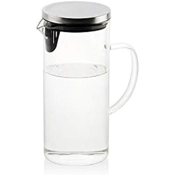 Lasikannu - ANDREA HOUSE - Andrea malli - 1,5 L - Musta ja hopea kansi - Integroitu suodatin Transparent
