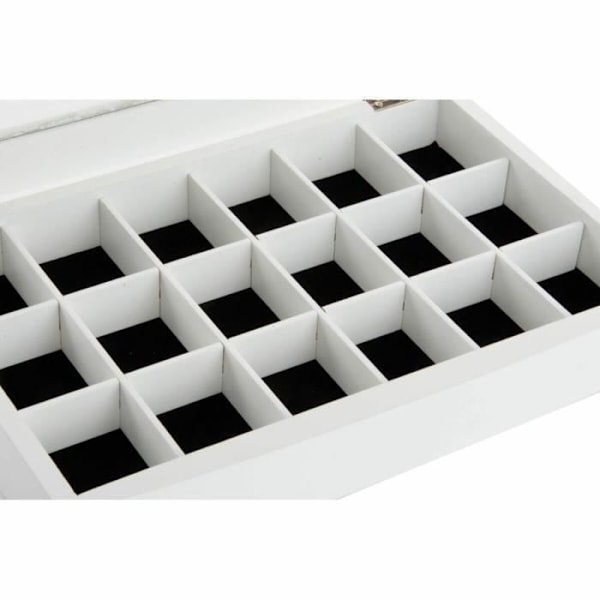 Korulipas - WADIGA - 30 x 20 x 5 cm - MDF-puu - Lasi - 18 lokeroa Vit