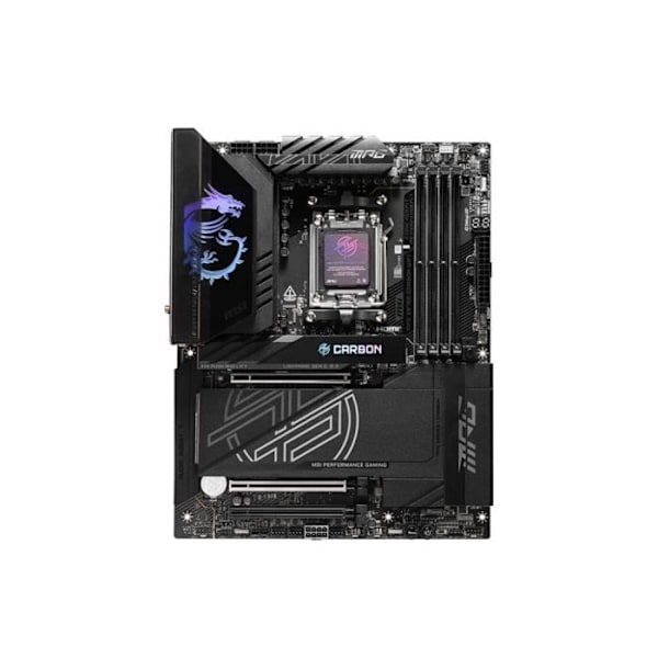 Moderkort - MSI - MPG X870E CARBON WIFI - Wi-Fi 7, 5G LAN, USB 40 Gb/s, RGB LED, extra PCIe