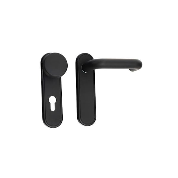 Spilplade med knap + brandhæmmende håndtag - GENERISK - 1.07070.28.0 - Sort - 72mm - Mat finish Svart