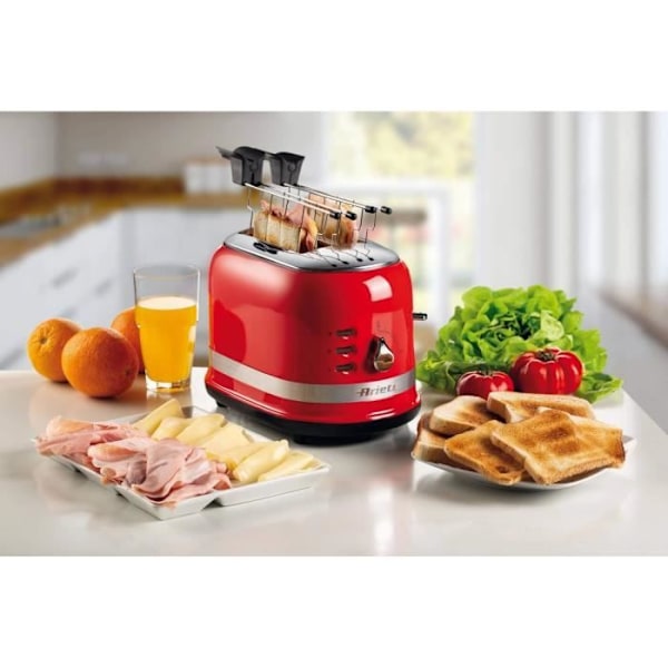 Leivänpaahdin - Ariete - Moderna - 2 viipaletta - 815W - Punainen Röd