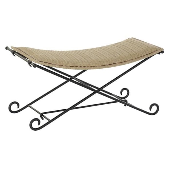 Sort og lysebrun rattan bænk - Mærke - Model - Mål 94x49x44 cm