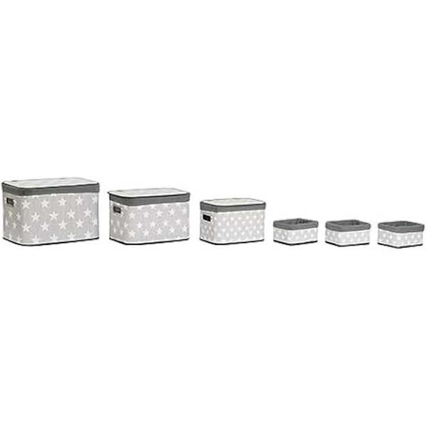 Korisarja - DKD Home Decor - Vakio - Valkoinen ja harmaa - Bambu ja MDF - 51x35x33 cm vitt och grått