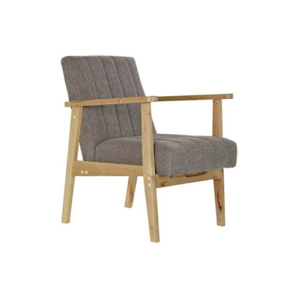 Thyann Lænestol Naturlig Beige Polyester Fyr (63 x 68 x 81 cm)
