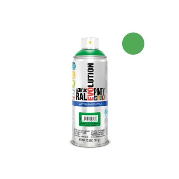 Sprayfärg - GENERISK - Pintyplus Evolution - 520cc - Grön Gul - Vattenbaserad Grön gul