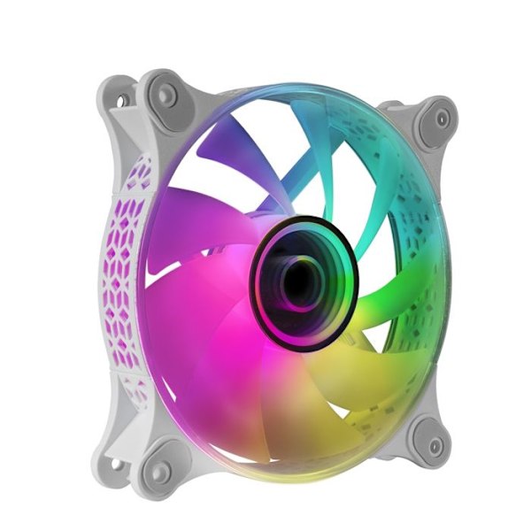 Mars Gaming MF-3D RGB PC Case Fan - hvid - 12 cm
