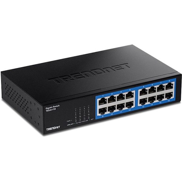 TRENDNET TEG-S17D 16-Port Gigabit Desktop Switch - Plug and play - Intern strømforsyning - 32 Gbps Sort