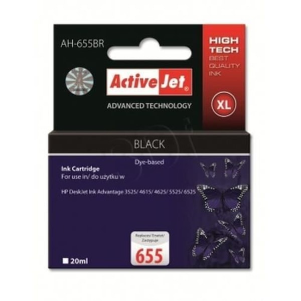 ActiveJet AH-655BR, Musta, HP DeskJet 4615, 4625, 5525, 6525, Ink Advantage 3525, Korkea tuotto (XL), 20 ml, 550 sivua
