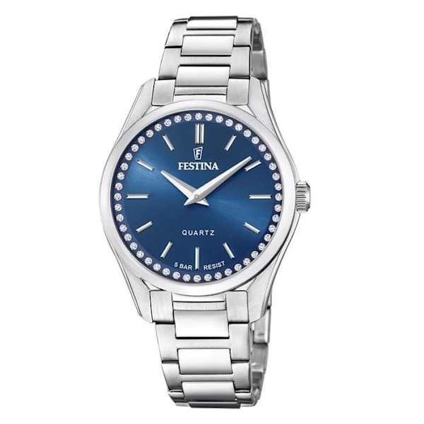 Ur - FESTINA - Monytre dame - Rustfrit stål - Blå skive - Chic Vit blå