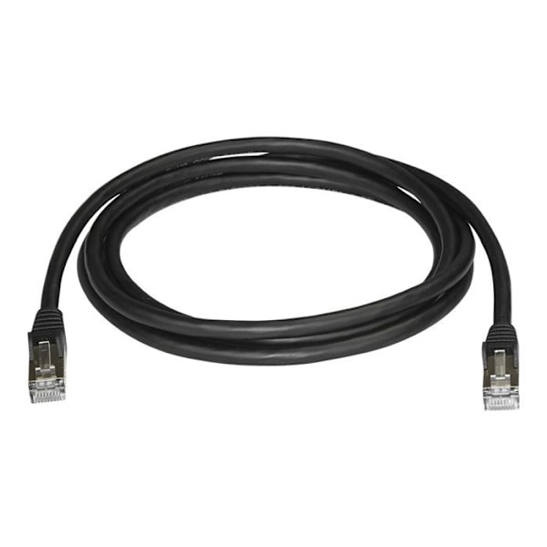 STARTECH Cat6a STP koukuton suojattu verkkokaapeli - 2m musta - Anti-Snag RJ45 Ethernet-johto - Patch-kaapeli