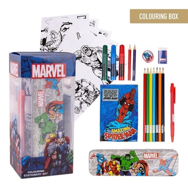 Värityspaketti - Marvel - 24 osaa - Markkerit, Vesivärit, Värikynät Flerfärgad