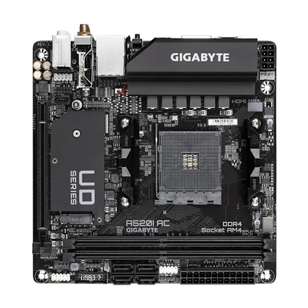 GIGABYTE A520I AC EMLETOPAIKKA AM4 MINI ITX AMD A520
