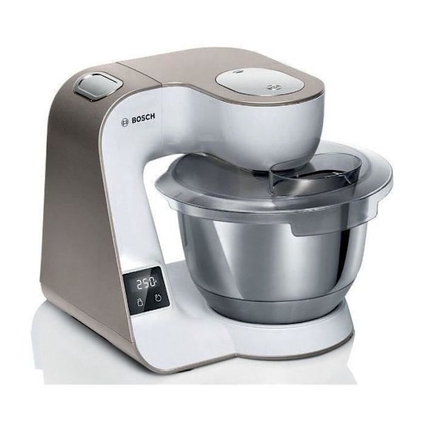 BOSCH - Standmixer - 1000W - 3,9 L skål i rustfrit stål - integreret vægt og timer - MUM 5 CreationLine - hvid/champagne - MUM5XW20