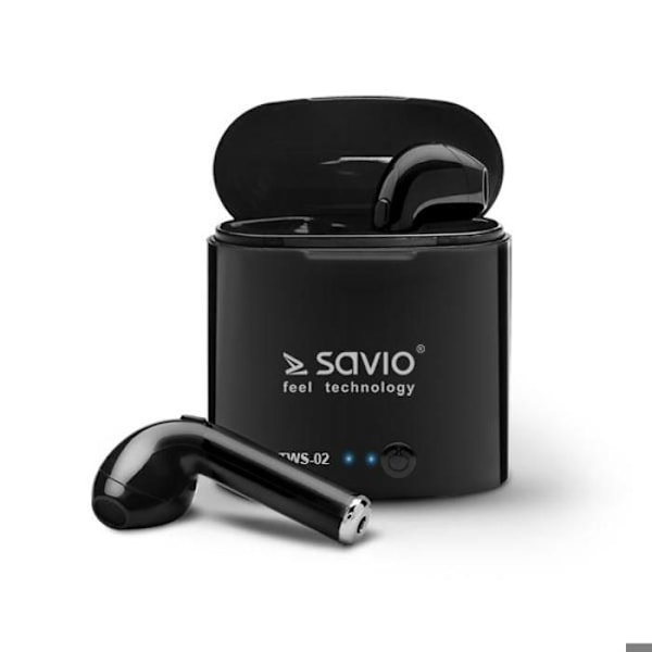 Savio tws-02 trådløse bluetooth høretelefoner, sort