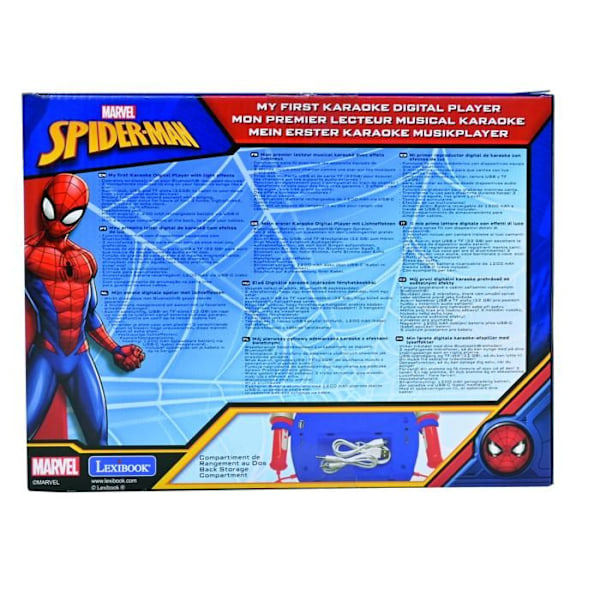 Bluetooth højtaler Spider-Man med lys effekter og mikrofoner Flerfarvet