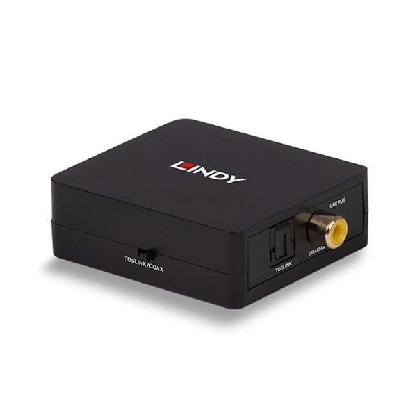 Lydconverter - LINDY - 2 kanaler digital SPDIF - Toslink - 192kHz - Sort