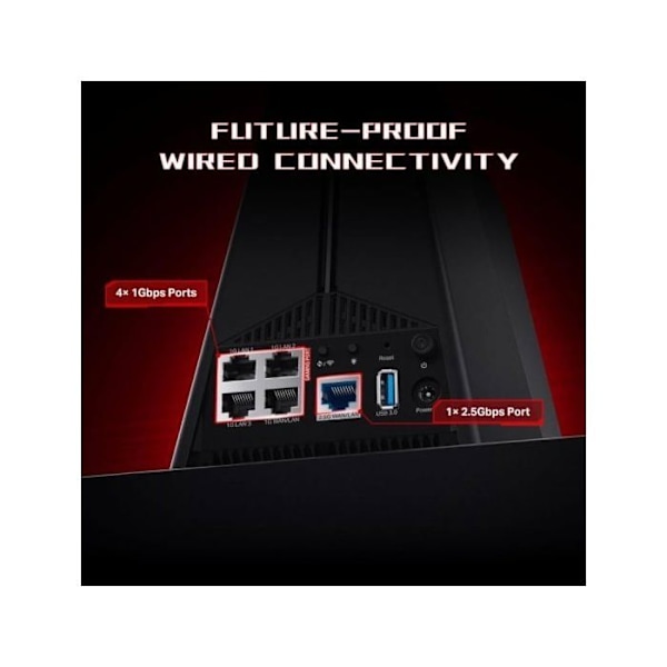 Router - TP LINK - Archer GXE75 - Wi-Fi 6E Tri-band - 5 Ethernet-porte - Kompatibel med Alexa