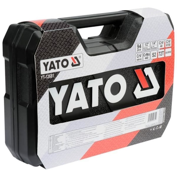 YATO Værktøjsæt 94 dele Sort Metal YT-12681