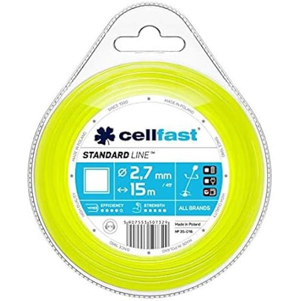 Leikkaus - CELLFAST - STANDARD - Keltainen - 2,7 mm x 15 m - Korkea repeytymiskestävyys Gul