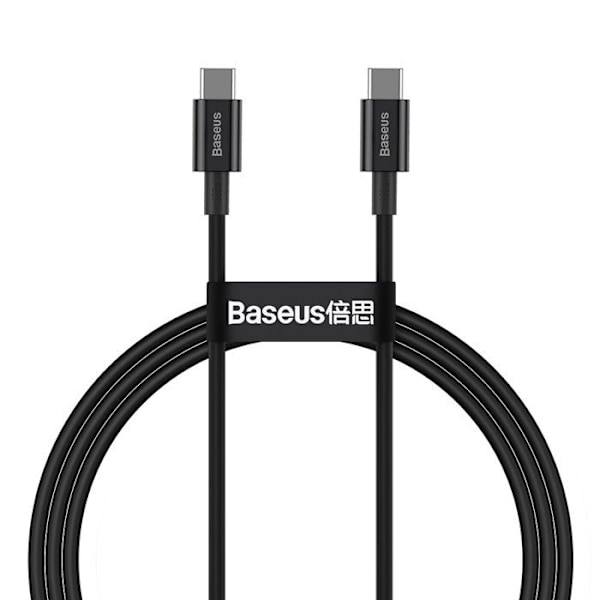 Baseus Superior Sarja - USB-C - USB-C PD 100W Liitäntäkabeli 1m (mustaa) - 6953156208438