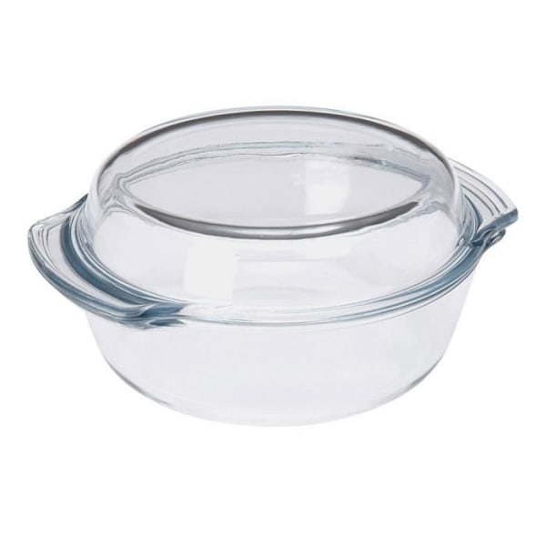Rund ugnsform i glas med lock 22,5x8cm 1,7l