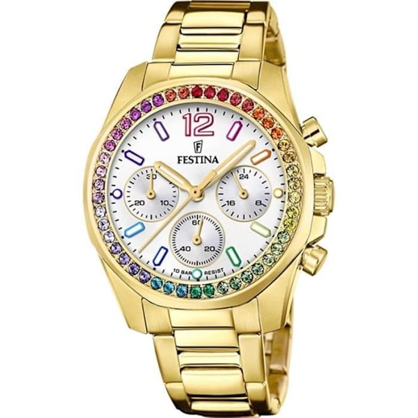 Ur - Festina - Boyfriend Rainbow F20609/2 - Kvarts - Rustfrit stål - Perlemorsskive Guld