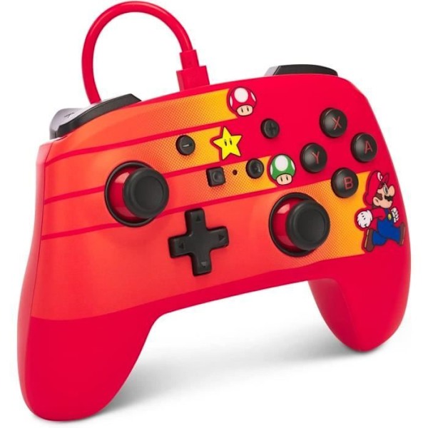 Kabelansluten handkontroll - POWER A - Nintendo Switch - Speedster Mario röd och blå