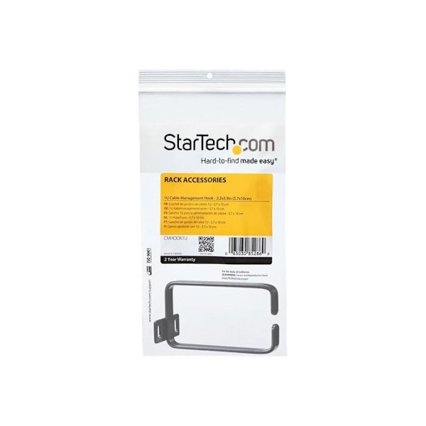 Pystysuuntainen kaapelinhallinta - STARTECH - CMHOOK1U - Teräs - 1U - 5,7 x 10 cm
