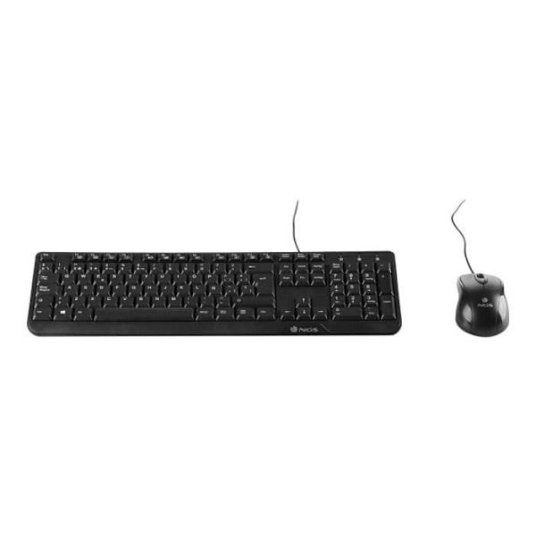 NGS Cocoa Kit USB tangentbord och mus set - Svart - Spanska - 12 multimedia tangenter