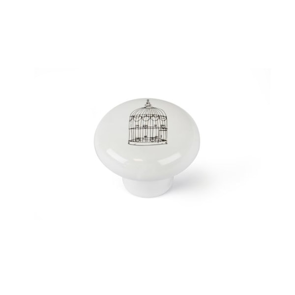 Möbelknopp - Rei - MOD.E815 - Porslin - Borstad finish - Set om 4 enheter Vit