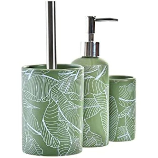 Badrumsset - DKD Heminredning - Standard - Grön färg - Polypropen - 44x46x36 cm grön